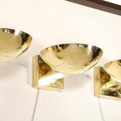 Paavo Tynell Set of Four Mid Century Modernist Polished Brass Sconces by Paavo Tynell - 4438783