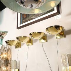 Paavo Tynell Set of Four Mid Century Modernist Polished Brass Sconces by Paavo Tynell - 4438791