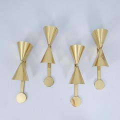 Paavo Tynell Set of Four Paavo Tynell Commissioned Scones in Perforated Brass Taito 1950s - 4649314