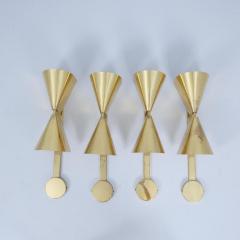 Paavo Tynell Set of Four Paavo Tynell Commissioned Scones in Perforated Brass Taito 1950s - 4649315