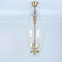 Paavo Tynell Sizeable Paavo Tynell Gunnel Nyman Chandelier Brass Art Glass Taito 1930s - 4737634