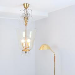 Paavo Tynell Sizeable Paavo Tynell Gunnel Nyman Chandelier Brass Art Glass Taito 1930s - 4737643