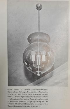 Paavo Tynell Sizeable Paavo Tynell Gunnel Nyman Chandelier Brass Art Glass Taito 1930s - 4737644