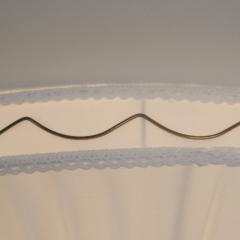 Paavo Tynell Style Flush Mount in Brass Pleated Fabric Finland c 1950s - 4789683