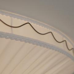 Paavo Tynell Style Flush Mount in Brass Pleated Fabric Finland c 1950s - 4789685