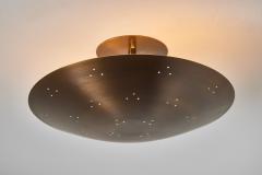 Paavo Tynell Two Enlighten Rey Perforated Patinated Brass Dome Ceiling Lamp - 2561116