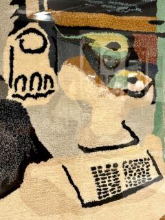 Pablo Picasso Framed Carpet Picassos Guitar Glass and Fruit Dish Rug Decorative Art - 3069820