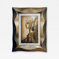 Pablo Picasso Large 1970s Italian Eggshell Lacquer Relief Panel After Picasso Sylvette 1954  - 4687063