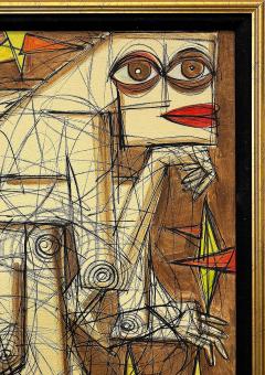 Pablo Picasso Large Framed Vintage Picasso Style Abstract Painting - 4239244
