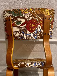 Pablo Picasso Midcentury Thonet Bentwood Side Chairs with Pablo Picasso LTD Edition Fabric - 1798334