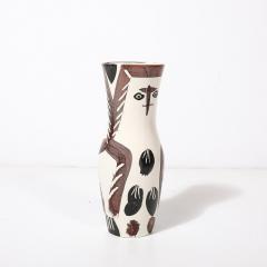 Pablo Picasso Modernist Chouetton Vase by Pablo Picasso in White Earthenware Hand Painted - 4403627