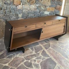 Pablo Romo Custom Cut Modern Floating Credenza in Walnut Bronze Leather by AMBIANIC - 2215562