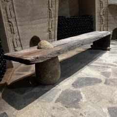 Pablo Romo Limited edition Rustic Modern Live Edge Wood Rock Bench Pablo Romo Mexico - 3178113