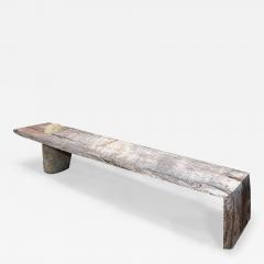 Pablo Romo Limited edition Rustic Modern Live Edge Wood Rock Bench Pablo Romo Mexico - 3178488