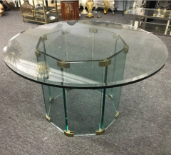 Pace Collection Round Top Glass Dining Table - 881032