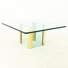 Pace Mid Century Brass and Glass Pedestal Base Coffee Table - 1869183