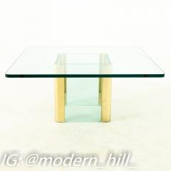 Pace Mid Century Brass and Glass Pedestal Base Coffee Table - 1869185