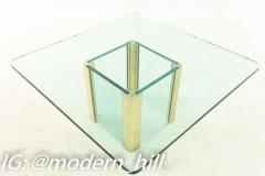 Pace Mid Century Brass and Glass Pedestal Base Coffee Table - 1869186