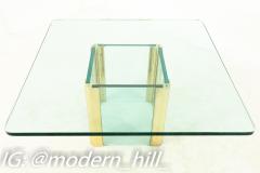 Pace Mid Century Brass and Glass Pedestal Base Coffee Table - 1869187