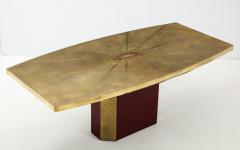 Paco Rabanne Rare and important acid etched brass dining table by Paco Rabanne - 1569098