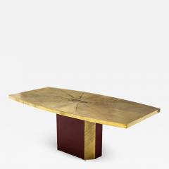 Paco Rabanne Rare and important acid etched brass dining table by Paco Rabanne - 1569235