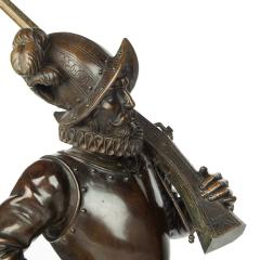 Paiir of bronze standing figures of Spanish explorer Conquistador - 3444659