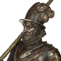 Paiir of bronze standing figures of Spanish explorer Conquistador - 3444661