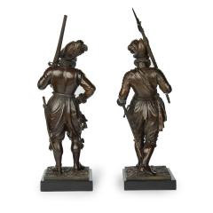 Paiir of bronze standing figures of Spanish explorer Conquistador - 3444663