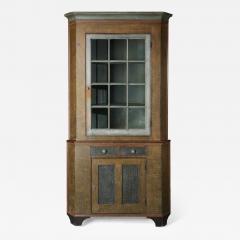 Paint Decorated Corner Cupboard from Pennsylvania - 948112