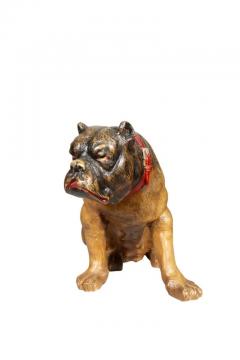 Painted And Carved Wood Bulldog - 4139184