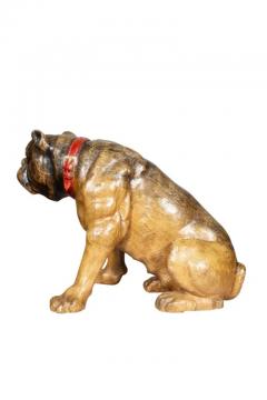 Painted And Carved Wood Bulldog - 4139186