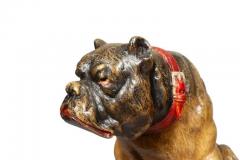 Painted And Carved Wood Bulldog - 4139194