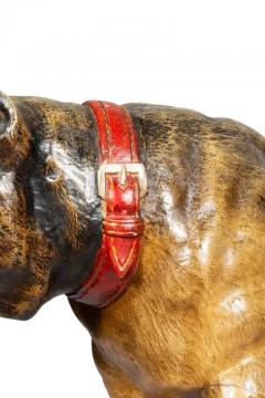 Painted And Carved Wood Bulldog - 4139201