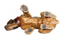 Painted And Carved Wood Bulldog - 4139208