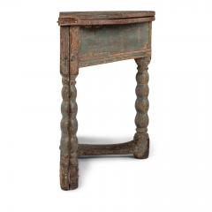 Painted Baroque Swedish Demilune Fold Over Table - 3233568