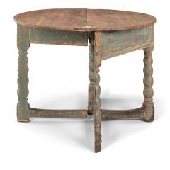 Painted Baroque Swedish Demilune Fold Over Table - 3233571