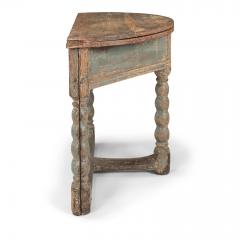Painted Baroque Swedish Demilune Fold Over Table - 3233573