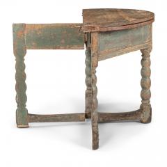 Painted Baroque Swedish Demilune Fold Over Table - 3233574