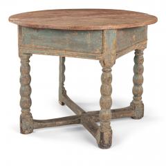 Painted Baroque Swedish Demilune Fold Over Table - 3233578