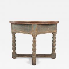 Painted Baroque Swedish Demilune Fold Over Table - 3236270