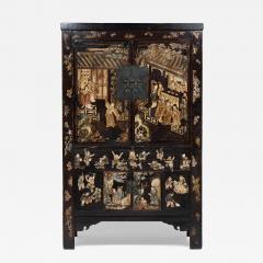 Painted Black Lacquer Scholars Cabinet - 4262972