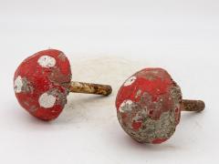 Painted Concrete Garden Mushroom Statues France 1950s - 4226150