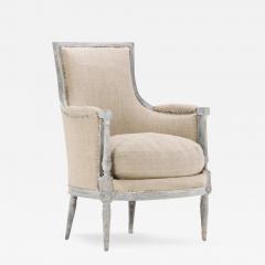 Painted French Directoire style bergere chair C 1900  - 3487546