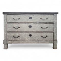 Painted Gray Blue Three Drawer Commode - 4347994