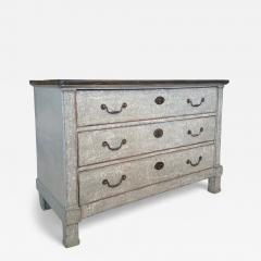 Painted Gray Blue Three Drawer Commode - 4350929