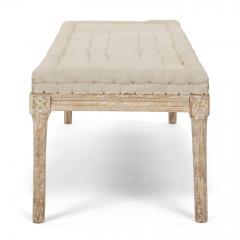 Painted Gustavian Bench Raised upon Tapered Fluted Legs - 3574019