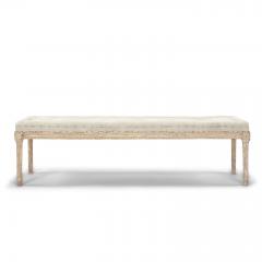 Painted Gustavian Bench Raised upon Tapered Fluted Legs - 3574021