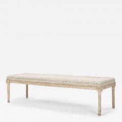 Painted Gustavian Bench Raised upon Tapered Fluted Legs - 3591162