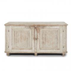 Painted Gustavian Buffet with Reeded Paneled Doors - 3558955