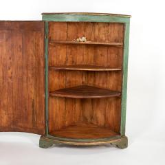 Painted Italian Bowfront Corner Cupboard Circa 1780  - 3054284